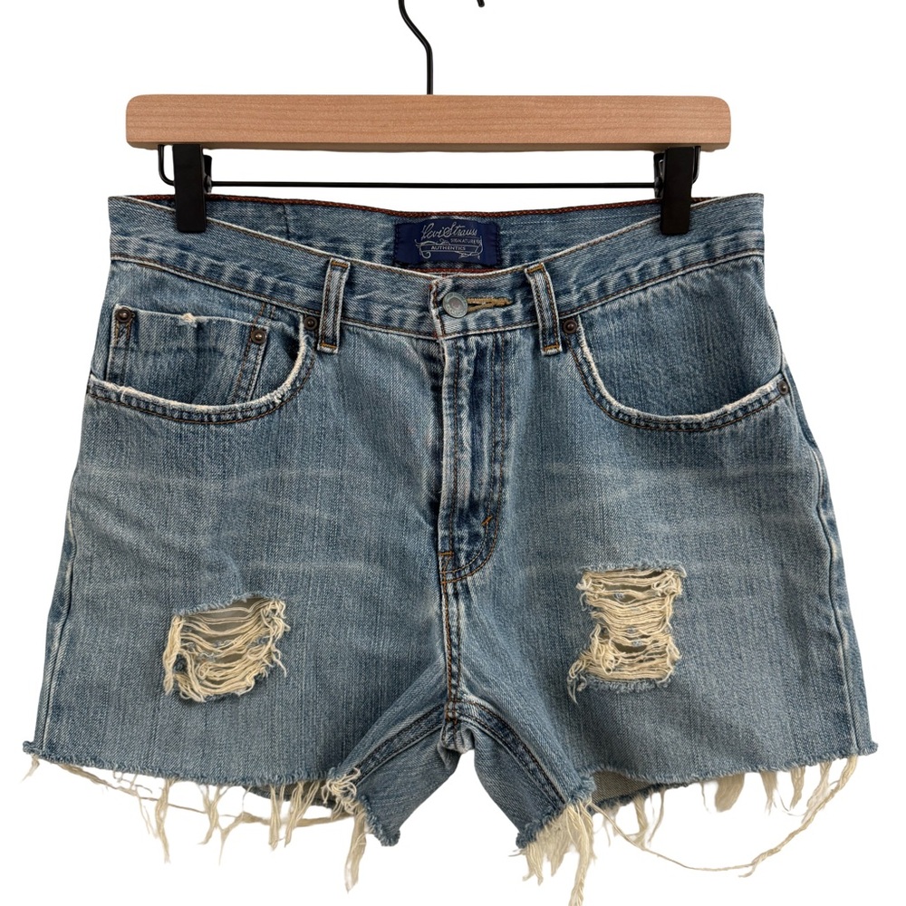 Levi’s Strauss Signature Vintage Light Blue Ripped Jean Shorts